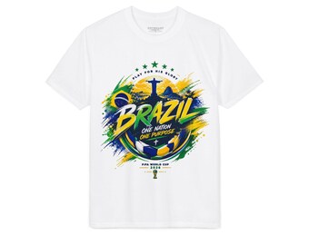 Brazil Soccer Crest Shirt | Brazil Flag Colors Tee | Soccer Fan Apparel