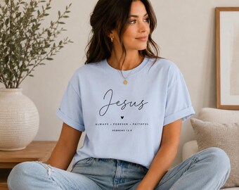 Jesus Script Tee | Christian Faith Shirt, Minimal Design