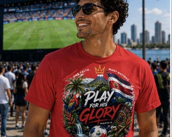 Play For His Glory Soccer T-Shirt | Christian Athlete Tee | Faith-Based Soccer Shirt