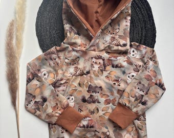 Handgemachter Hoodie für Kinder und Babys  | verschiedene Motive | Jersey oder Musselin | in den Größen 74/80 -134/140
