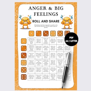 Anger Management Game Printable, Coping Skills Therapy Activity, School Counselor Resource, Emotional Regulation SEL Game for Kids Teens