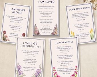 5 Biblical Affirmations to Say Out Loud | Printable 4x6 Cards | Instant Download