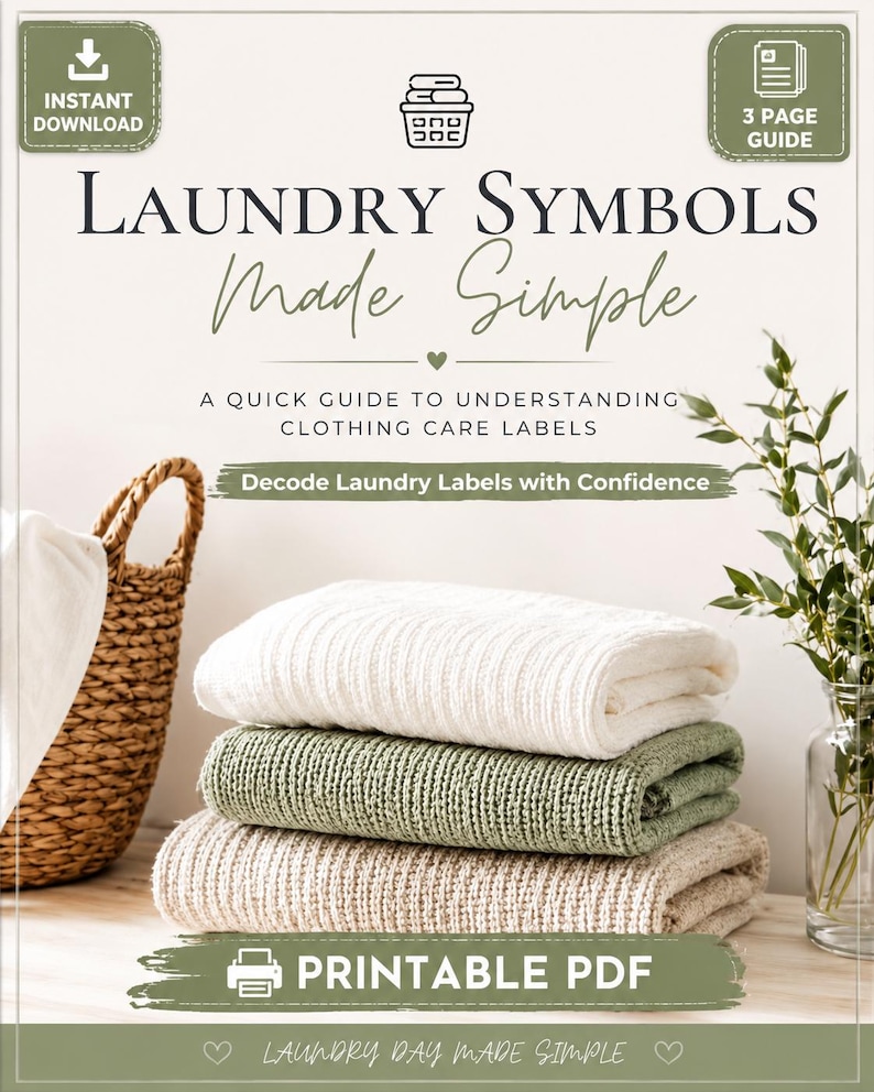 Laundry Symbols Guide Printable PDF | Laundry Care Label Chart ...