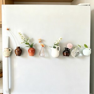 DIY Trockenblumen Halter Kühlschrankmagnete: Set mit 8 kleinen Daumenvasenmagneten, Housewarming & Bachelorette Andenken