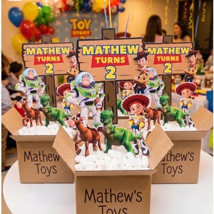 Personalized Toy Story Party Centerpiece | Custom Birthday Table Decoration | Any Theme, Name & Age | Baby Shower Centerpiece | Party Decor