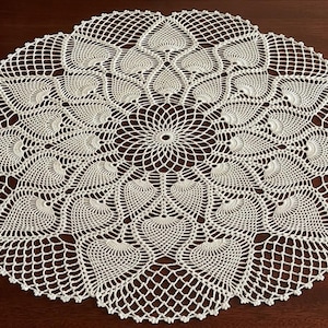 Padrão de crochê para toalhinha de abacaxi em PDF, padrão de crochê para centro de mesa redondo, toalhinha de crochê com linha, toalhinha de 50 cm, download instantâneo em PDF