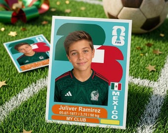 Custom 2026 World Cup Player Card Template, Personalized Soccer Stats Poster, Custom Football Card Print, Editable World Cup Sticker Pack
