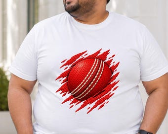 Cricket Ball PNG, Cricket T-Shirt Design, Embroidery Style Sports Sublimation, Motion Splash Cricket Art, Cricket Fan Shirt Design