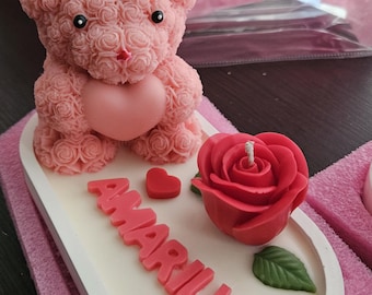 Set di candele Rose Bear