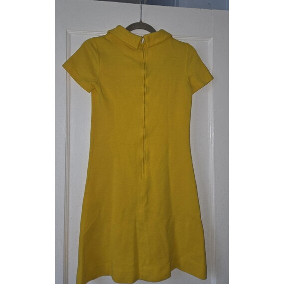 True Vintage 60's Leslie Fay Knits Yellow Mini Dress. Peter Pan Collar. Small View 4