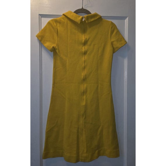 True Vintage 60's Leslie Fay Knits Yellow Mini Dress. Peter Pan Collar. Small View 6