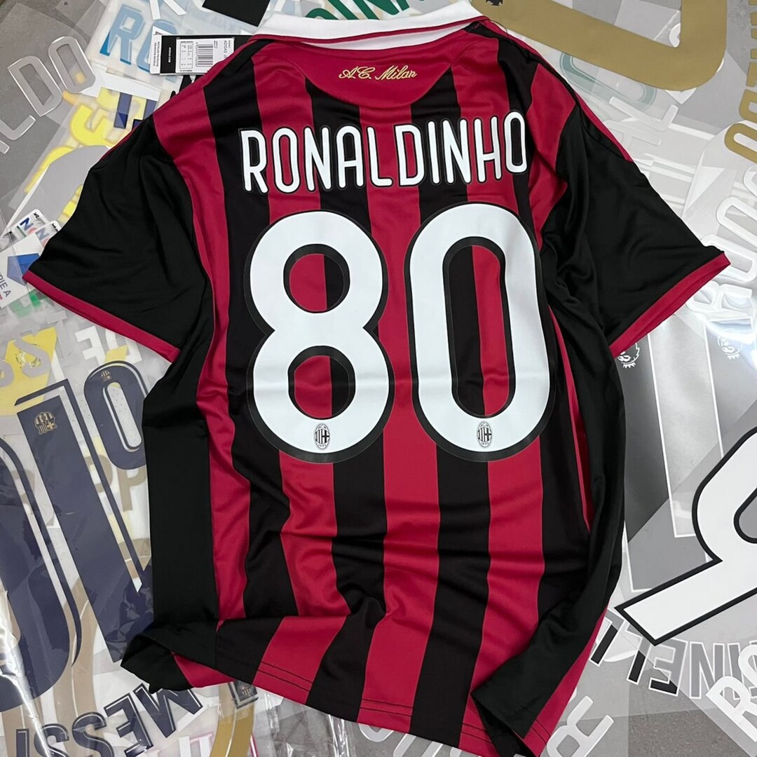 Retro Ronaldinho Jersey Ac Milan AC Milan Champions League - Etsy