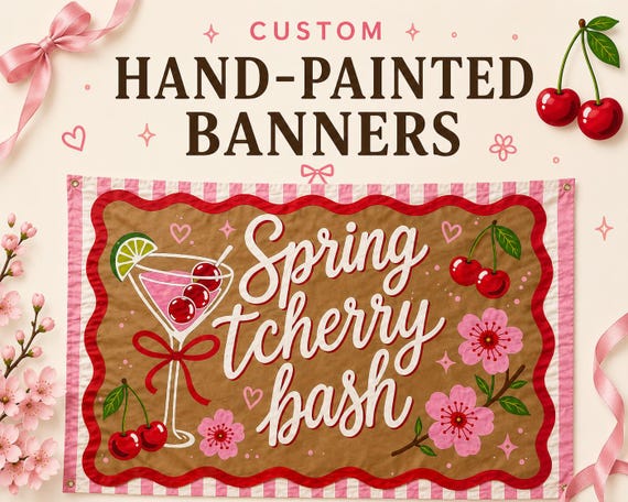 Custom Hand Painted Kraft Paper Banner | Personalized Party Decor