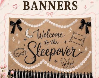 Custom Hand-Painted Kraft Paper Banner, Ribbon Tassels Party Backdrop