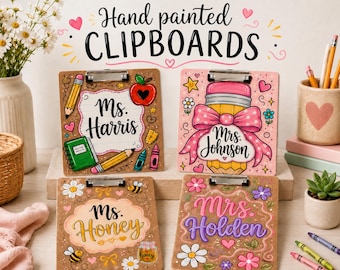 Personalized Hand-Painted Clipboard | Custom Name Teacher Nurse Gift