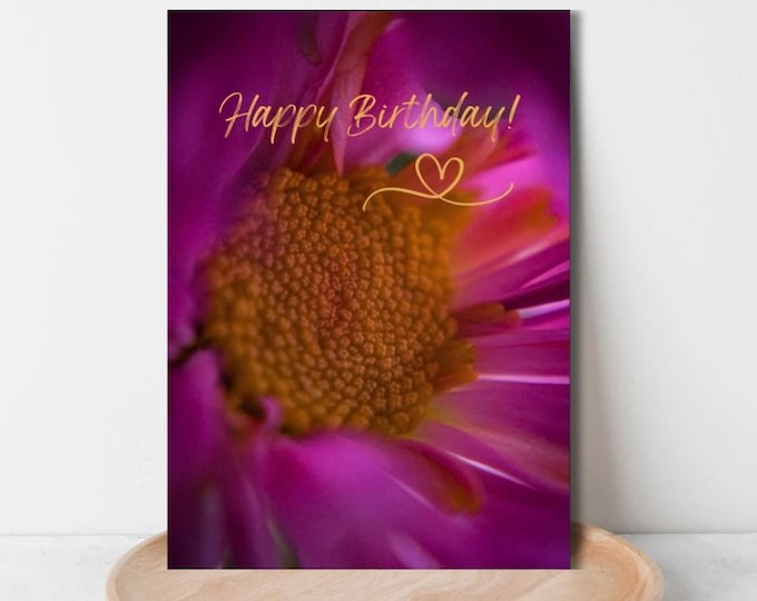 Pink Floral Happy Birthday Cards | Set of 10 Blank Notecards with Envelopes