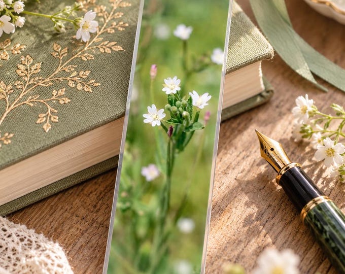 Laminated Wildflower Bookmark | Nature Photography, Ribbon Top (2" x 8")