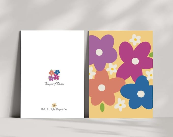 Retro Floral Greeting Cards | Modern Botanical Stationery Set (10 Cards + Envelopes)