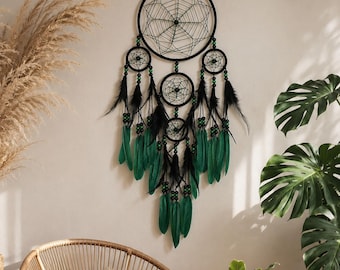 Drömfångare Boho Väggbonad Fjäderdekoration för Sovrum Barnkammare Meditation Rum Gåva Accent