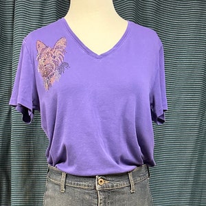 Purple Bedazzled Yorkie Shirt