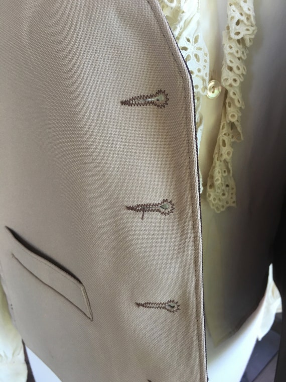 Vintage Men's Brown Beige Reversible Vest (Unisex) - image 4