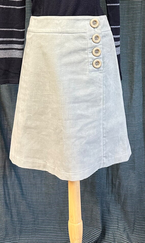 Mod 60s Vintage Soft Velvet Pale Powder Blue Skirt - image 4