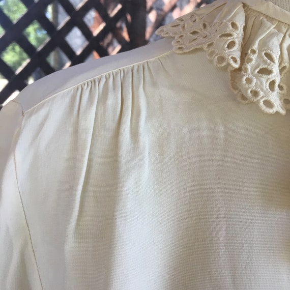 Cream Victorian Poet Eyelet Blouse - image 5