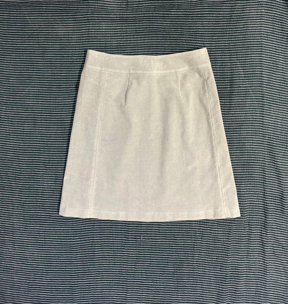 Mod 60s Vintage Soft Velvet Pale Powder Blue Skirt - image 2