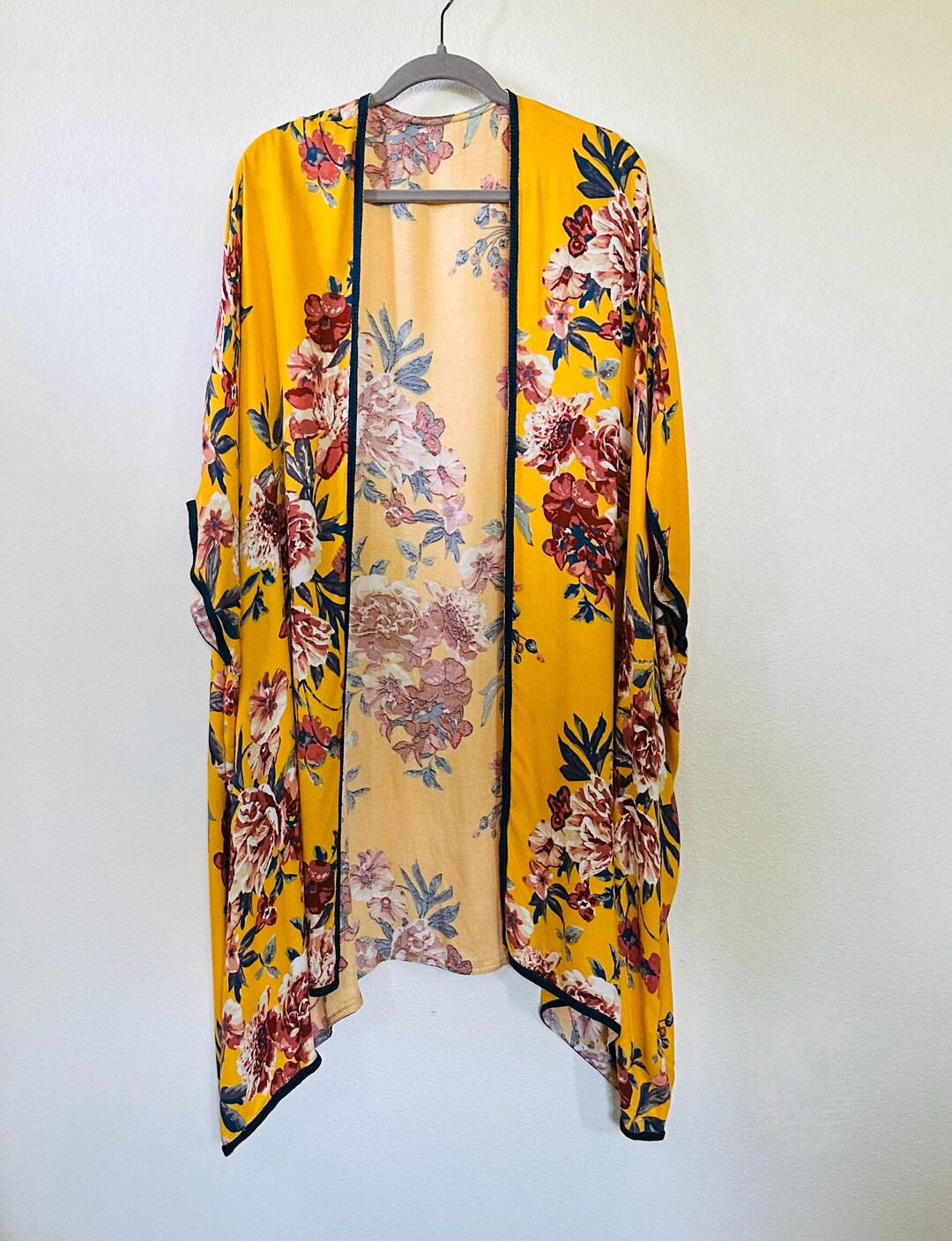 Yellow Floral Vintage Moroccan Robe - Etsy