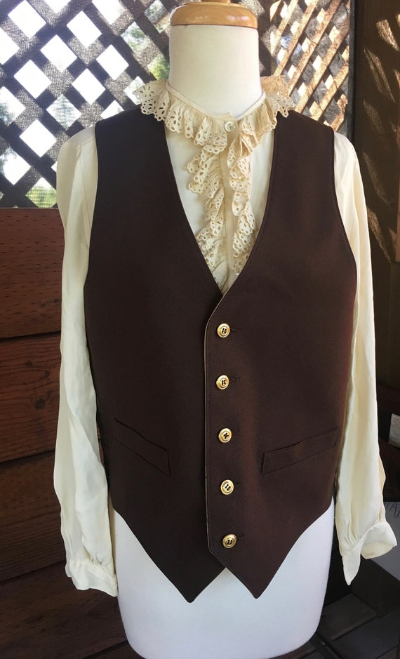 Vintage Men's Brown Beige Reversible Vest (Unisex) - image 3