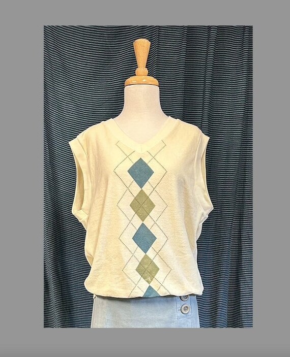 Vintage Argyle Sweater Vest - XL