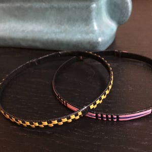 Pair of Vintage African Bangles Yellow Purple