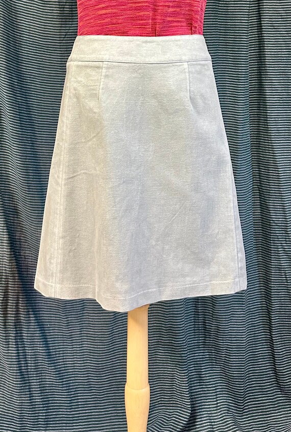 Mod 60s Vintage Soft Velvet Pale Powder Blue Skirt - image 9