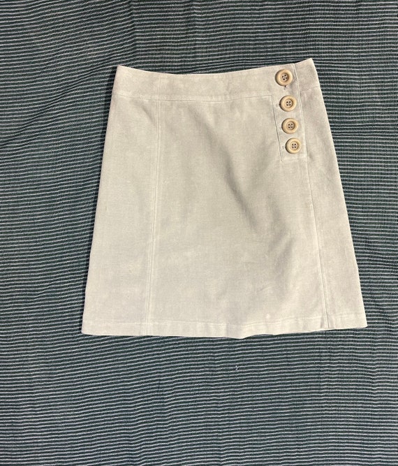 Mod 60s Vintage Soft Velvet Pale Powder Blue Skirt - image 1