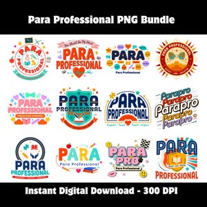 Para-professionele png-bundel | Terug naar school-afbeeldingen | Kunstwerk voor klasassistent | Educatieve cadeaubestanden