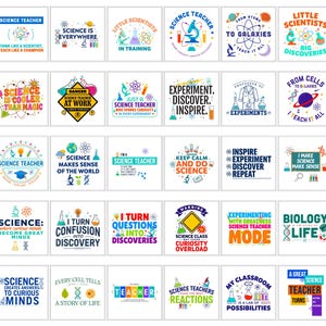Science Teacher PNG Bundle | STEM Quotes Collection | Chemistry Graphics | Biology Artwork | Physics Elements