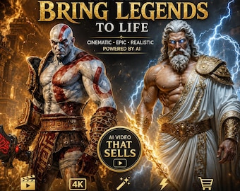 Epic Warrior God vs Zeus AI Movie | Cinematic Mythology Battle Video | Fantasy Action Film | Digital Download