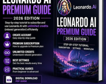Leonardo AI Guide | Step-by-Step Tutorial, Unlimited Credits (Digital Download)