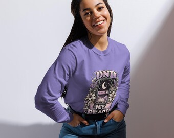 DND My Peace; Do Not Disturb Calm Retro Millennial Wellness Graphic Shirt--Long Sleeve
