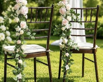 Wedding Chair Back Flowers and Aisle Decor Set | Artificial Lantern Floral Arrangements for Outdoor Ceremony, Reception and Event Styling