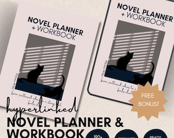 Planerare för romanskrivning | Arbetsbok för romanplanerare | Utskrivbar PDF | Hyperlänkad PDF | Digital nedladdning