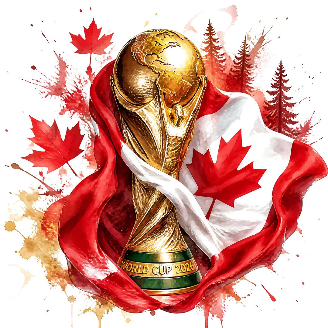 Canada World Cup 2026 Trophy PNG, FIFA 2026 Canadian Football Digital ...