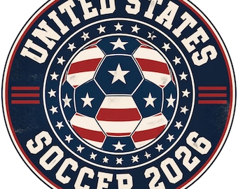 USA Football Tournament 2026 Soccer Badge PNG, Vintage United States Football Sublimation Digital Download, Team USA Soccer Shirt Print File