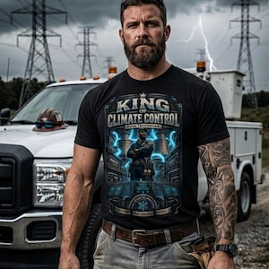 HVAC Technician Shirt, King of Climate Control T-shirt, HVAC Tech Gift for Husband, Cool AC Repairman Tee, Funny Blue Collar Worker Gift