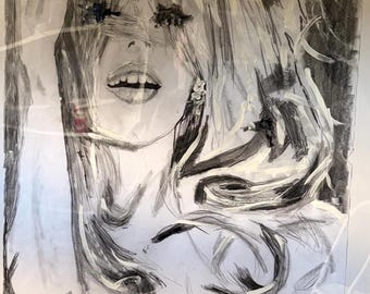 Ohne Titel No.1 (Original Fine Art Studie)-MidNightLinesCo.  60'x90cm abstraktes Frauenbild