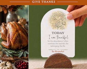 Thanksgiving Gratitude Cards, Fall Affirmation Deck, Hostess Gift, Family Gathering Table Blessing | GIVE THANKS
