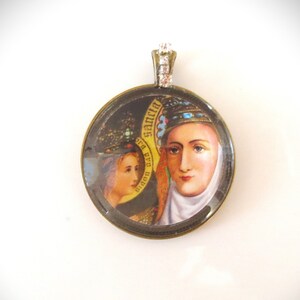 Blessed Madonna and Child Glass Dome Pendant chain included