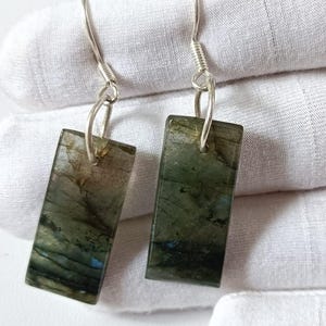 Blue Fire Labradorite Earrings 925 Sterling Silver Boho Drop Gemstone  Handmade Jewelry