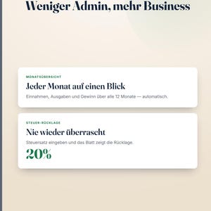 Tyskt bokföringskalkylblad, Buchhaltung Excel Vorlage bild 6
