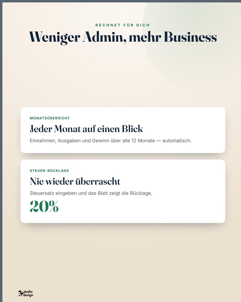 Tyskt bokföringskalkylblad, Buchhaltung Excel Vorlage bild 6
